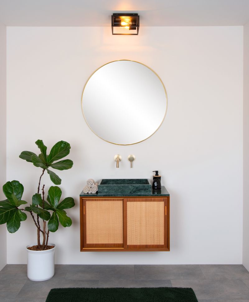 Lucide CARLYN - Zapustené stropné svietidlo Kúpeľňa - 2xE14 - IP54 - Čierna